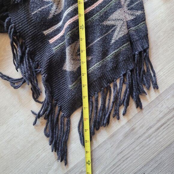 Ethereal Paper Crane Cardigan Tribal Aztec Southwest Southern Boho Fringe Medium - Picture 5 of 7